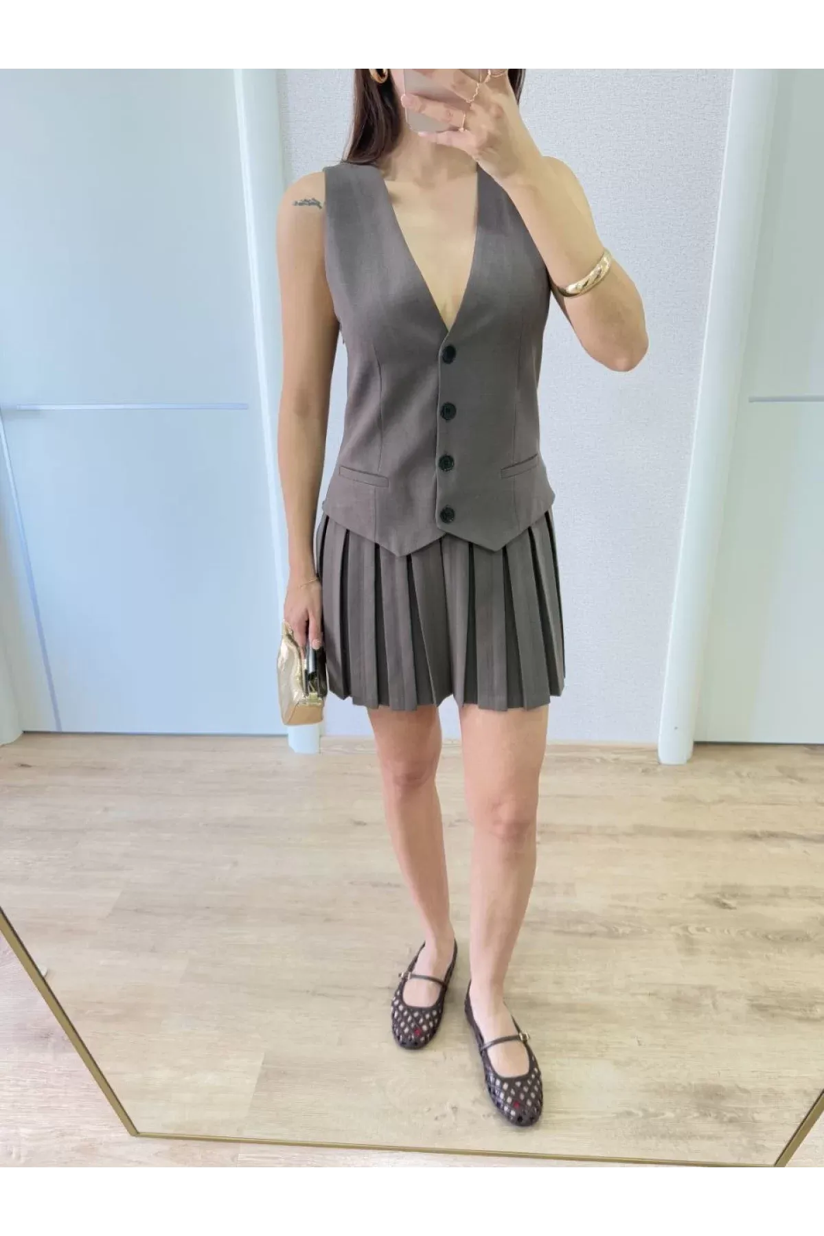 Odette Takım Yelek Detaylı Mini Elbise