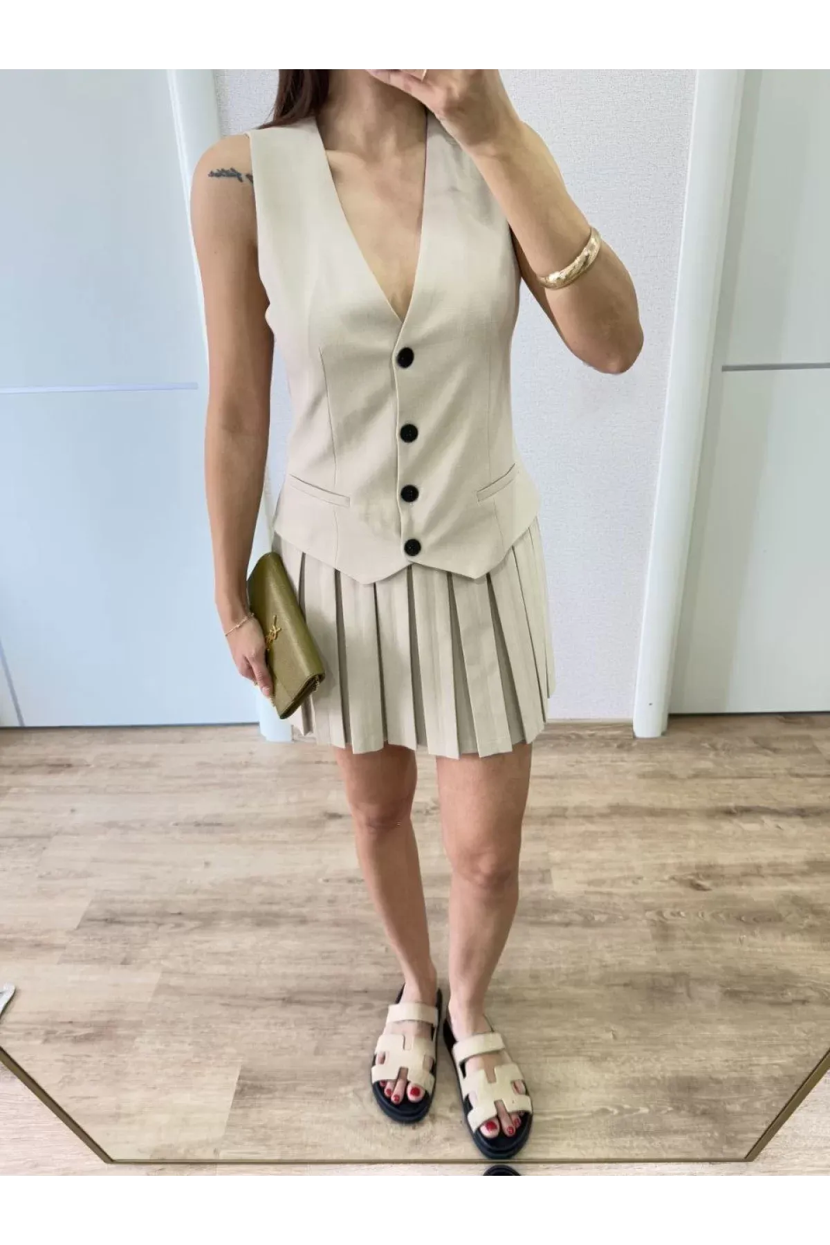 Odette Takım Yelek Detaylı Mini Elbise