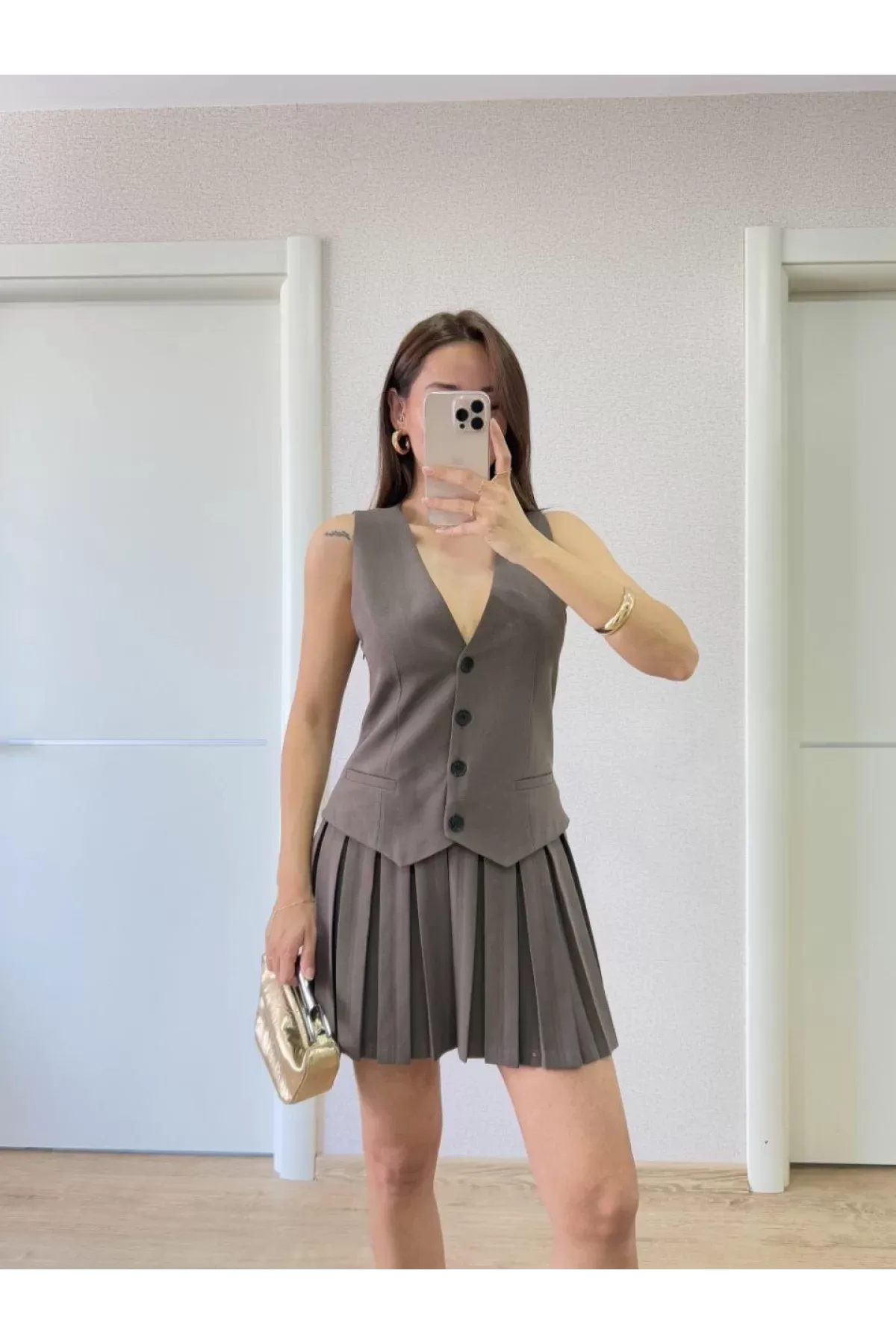 Odette Takım Yelek Detaylı Mini Elbise